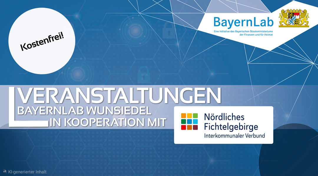 Veranstaltungsgrafik für die Vortragsreihe mit interkommunaler Allianz Nördliches Fichtelgebirge